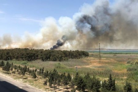 Ceyranbatan su anbarının yaxınlığındakı yanğın söndürüldü - YENİLƏNİB
