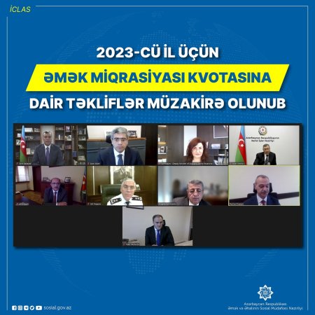 2023-cü il üçün əmək miqrasiyası kvotasına dair təkliflər müzakirə olunub