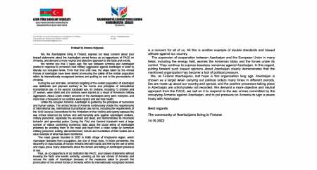 İsveç və Finlandiya azərbaycanlıları AŞPA-nın Ermənistan üzrə həmməruzəçilərini obyektiv olmağa çağırıblar