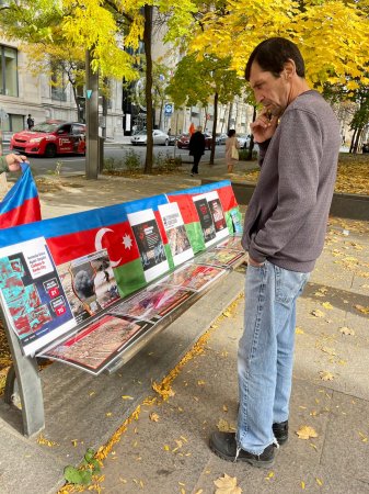 Monrealda Ermənistanın müharibə cinayətlərini ifşa edən məlumatlandırma aksiyası təşkil edilib